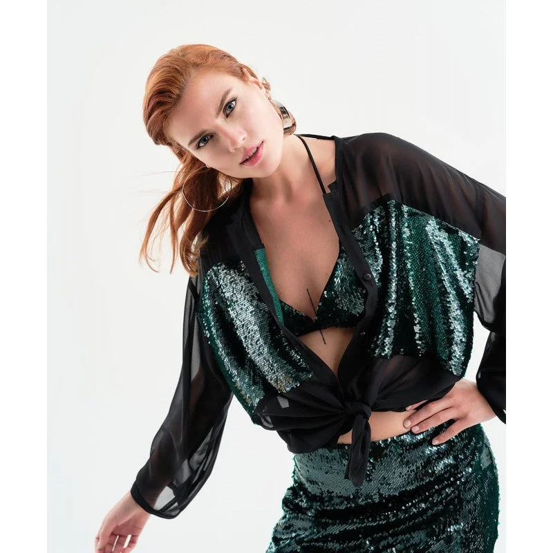 Access Fashion Muslin Shirt With Sequin Detail Black Sequin Dress