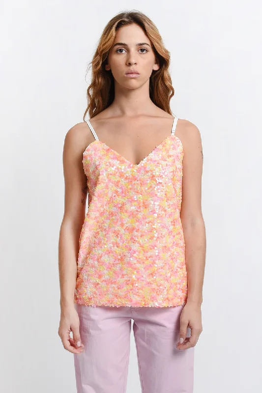 Molly Bracken Pink Sequin Cami Sequin Dress Allure