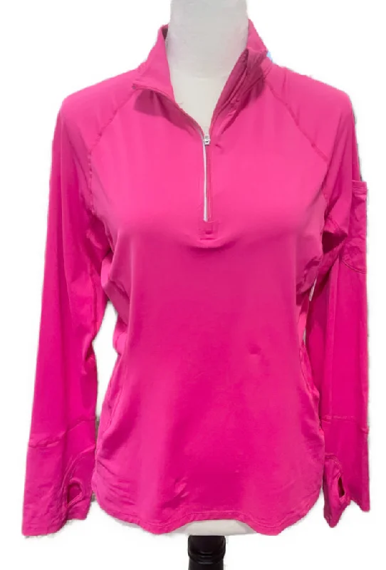 Bloq UV Bubblegum Pink Women's Mock Zip Golf Pullover Size L MSP$88