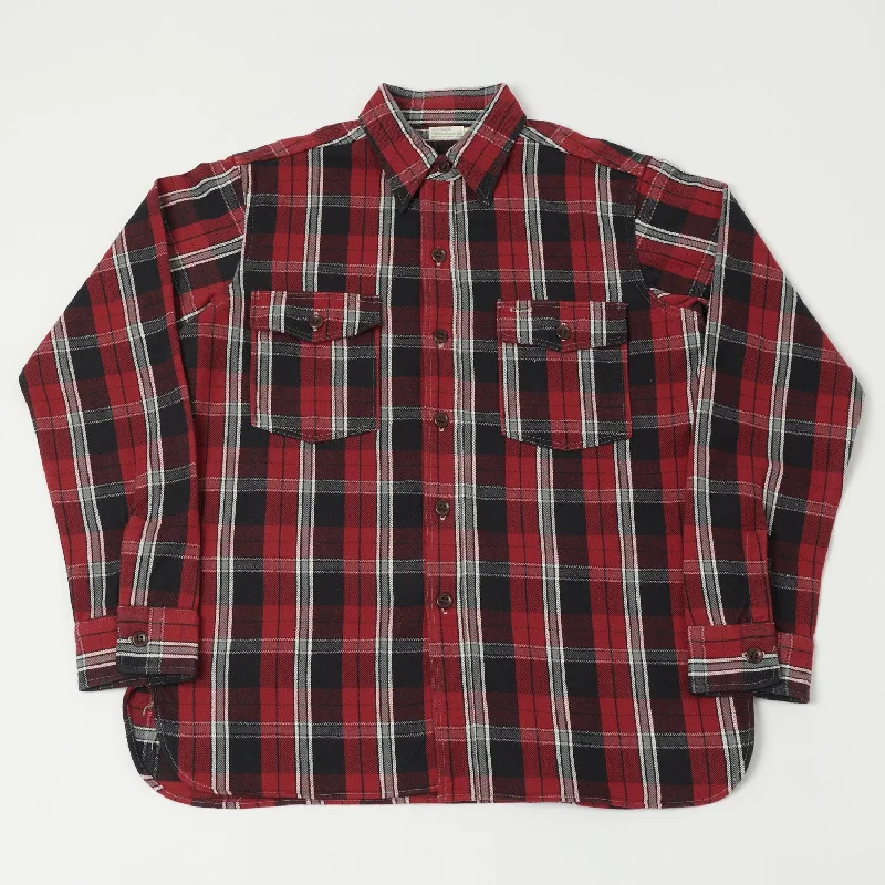 Warehouse & Co 3022 'G Pattern' Check Flannel Shirt - Red