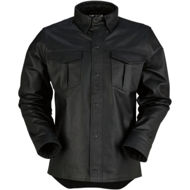 Z1R Motz Leather Men's Button Up Long-Sleeve Shirts