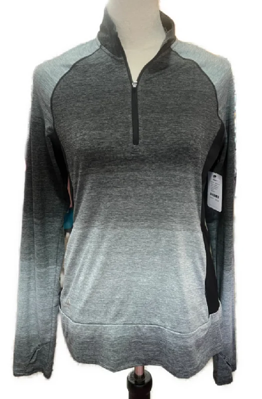 Women's Adidas Golf Black & Gray Ombre Zip Pullover Size S MSP$65