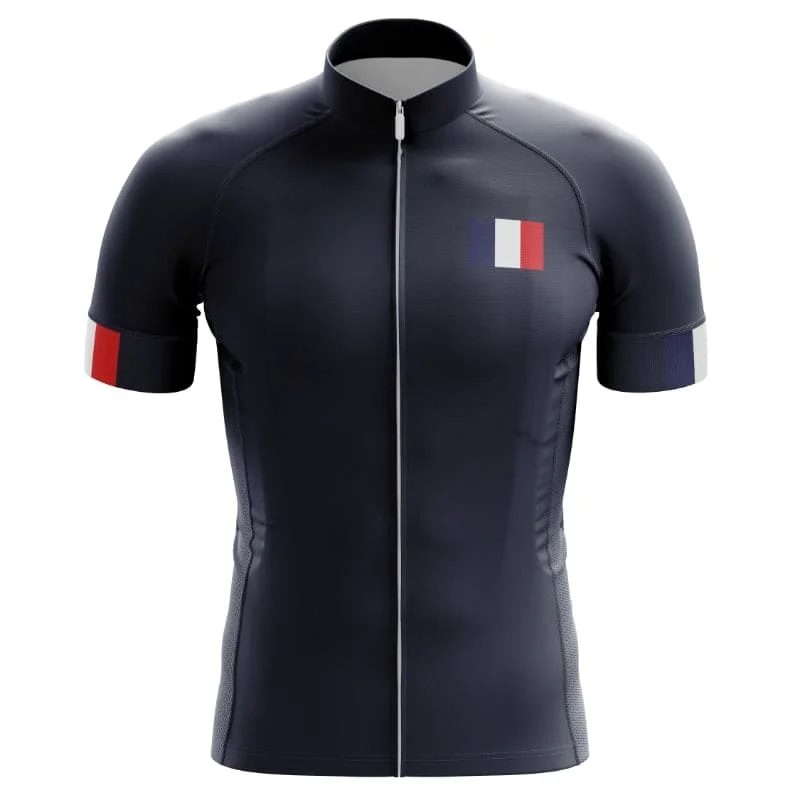 France Cycling Jersey (2022 Football Inspired) Colorblock Hoodie Sweatshirt