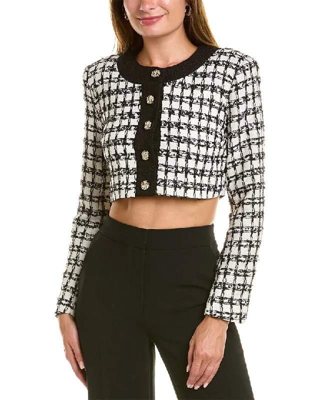 Alexia Admor Clara Cropped Tweed Jacket Fitted Blazer Look