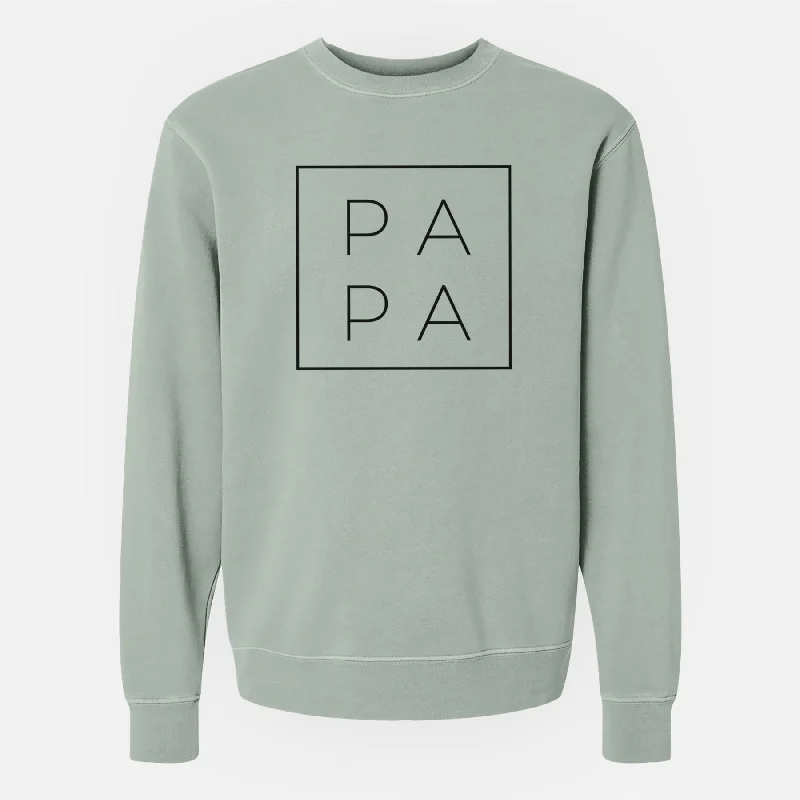 Papa Boxed - Unisex Pigment Dyed Crew Sweatshirt All-season Hoodie Sweatshirt