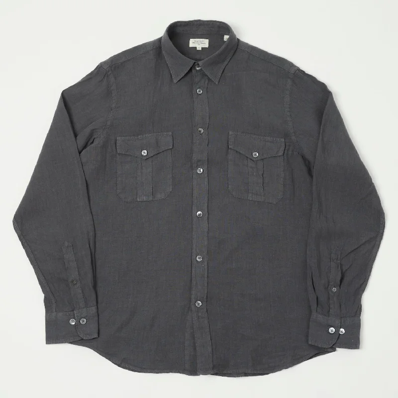 Hartford 'Patrol' Linen Shirt - Charcoal