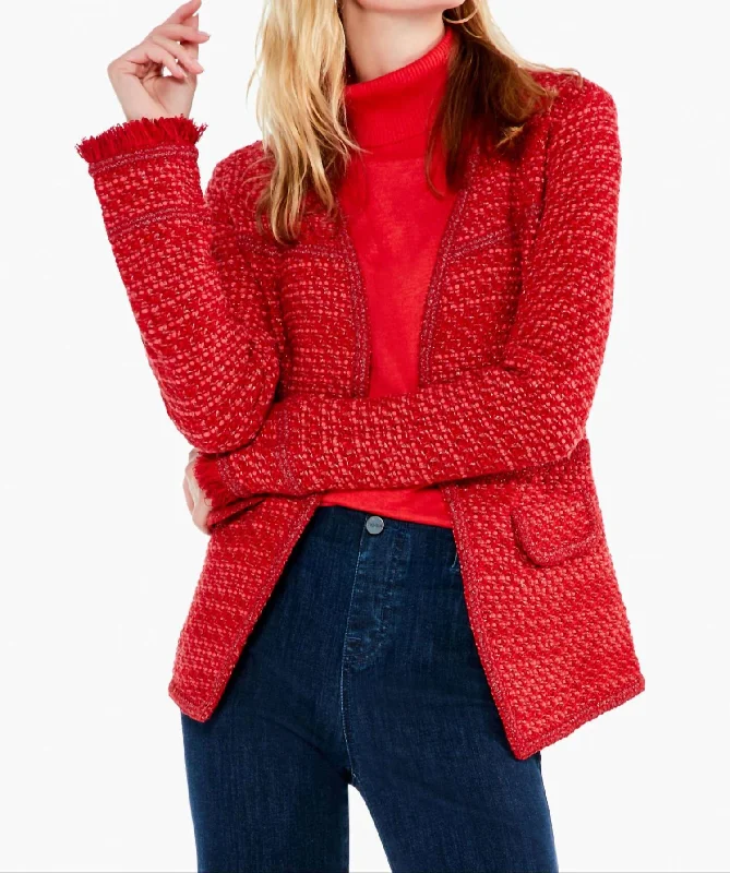 Up Tempo Jacket In Red Mix Classic Women’s Blazer