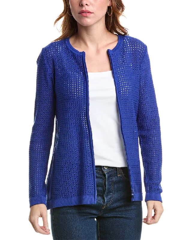 Edinburgh Knitwear Pointelle Jacket Elegant Blazer Dress