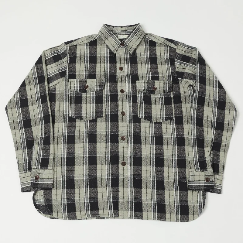 Warehouse & Co 3022 'G Pattern' Check Flannel Shirt - Grey