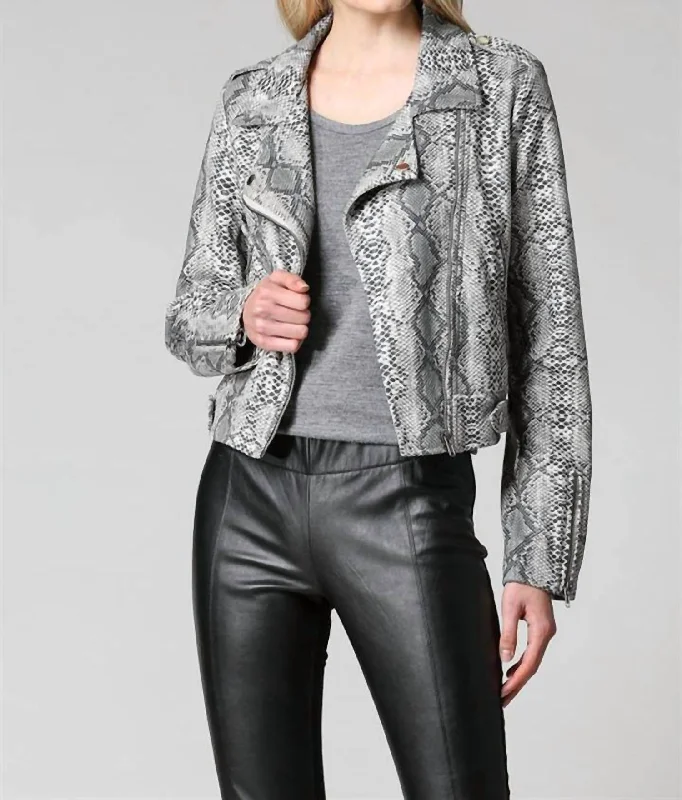 Snake Print Blazer Jacket In Grey Slim Fit Office Blazer