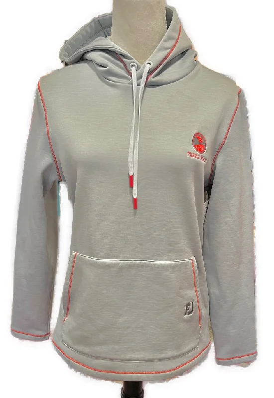 New Women's Footjoy Gray Gray Heather Hoodie w/ Pebble Beach Logo Size M MSP$125