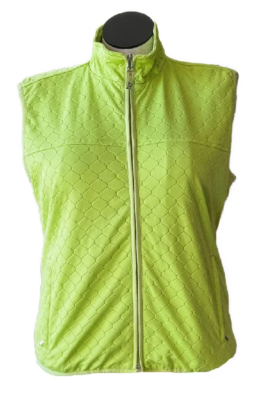 Ashworth Lime Green Textured Full Zip Vest Size XL MSP$128