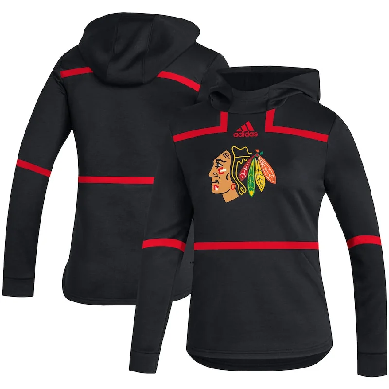 Chicago Blackhawks Women's Under the Lights Adidas AEROREADY Black Pullover Hoodie Warm Hoodie Sweatshirt