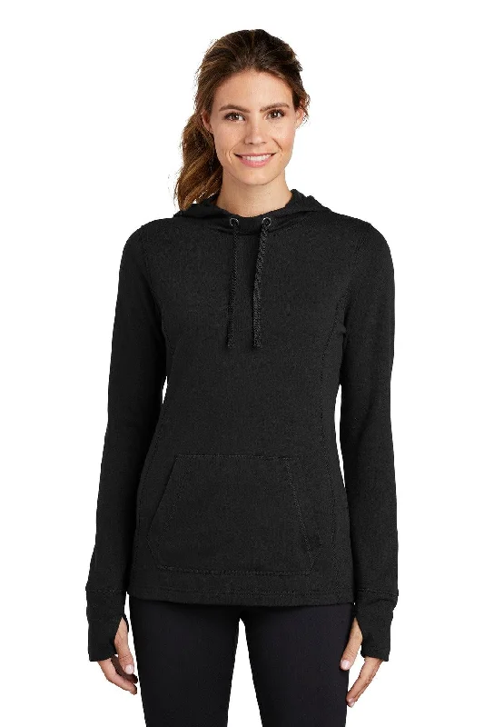 Sport-Tek  Ladies PosiCharge  Tri-Blend Wicking Fleece Hooded Pullover. LST296 Warm Hoodie Sweatshirt