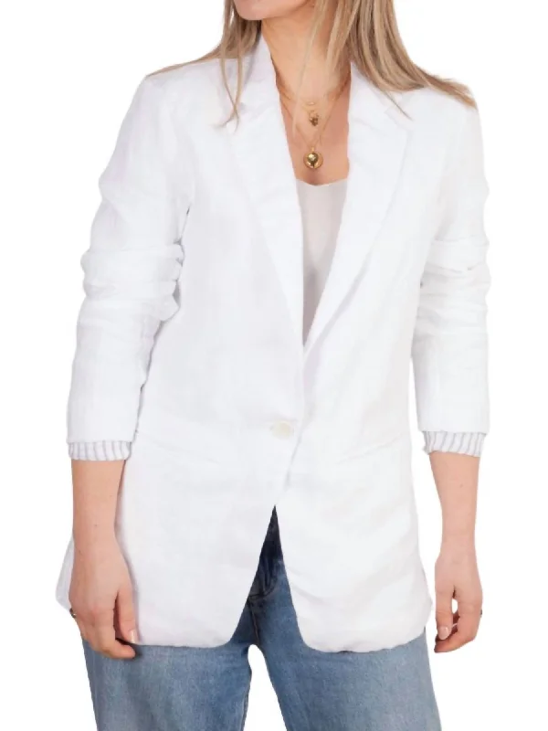 Virna Jacket In White Chic Double-breasted Blazer