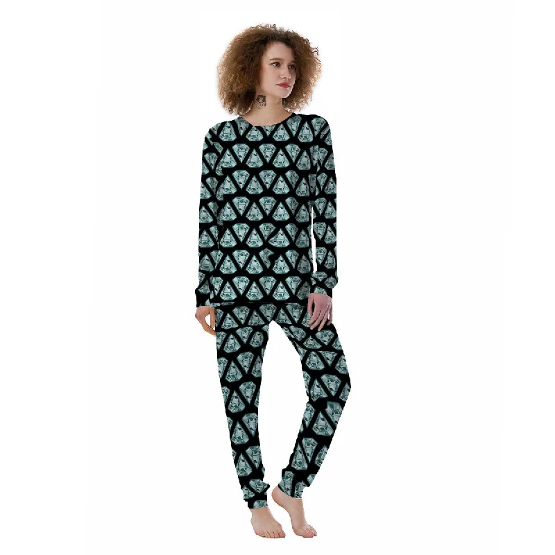 Nursing pajama setsDiamond Print Pattern Women's Pajamas Nursing pajama sets