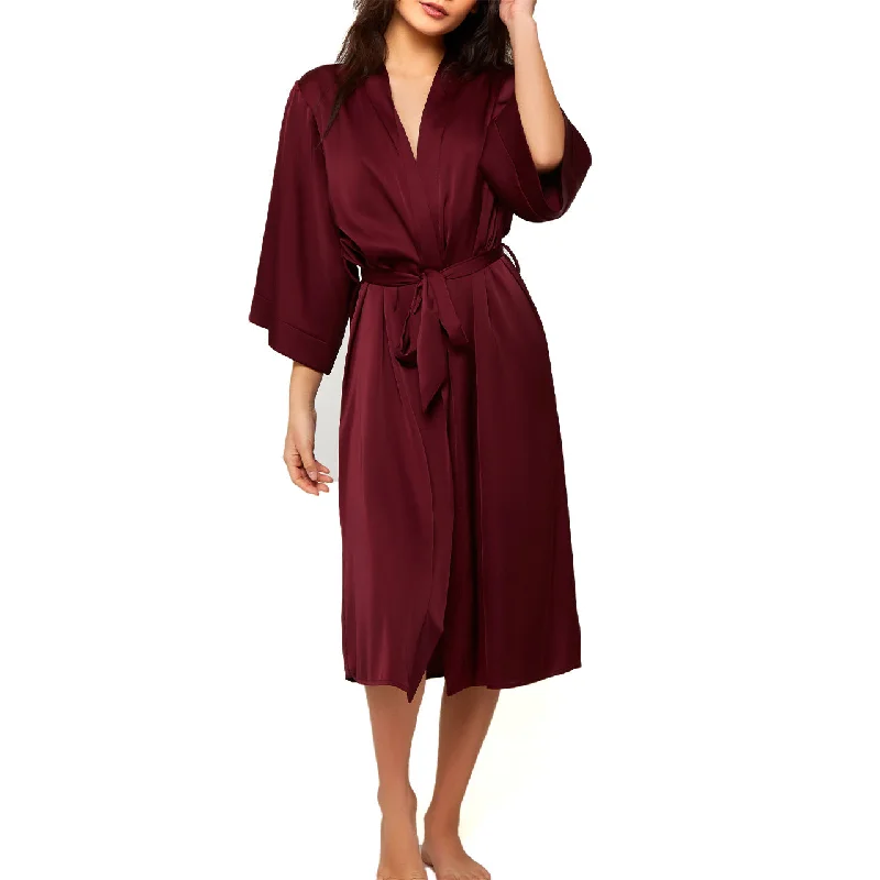 Silk pajama setsSolid Satin Long Robe Silk pajama sets