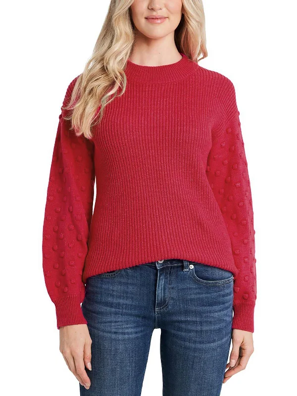 Crewneck sweatersWomens Ribbed Polka Dot Pullover Sweater Crewneck sweaters