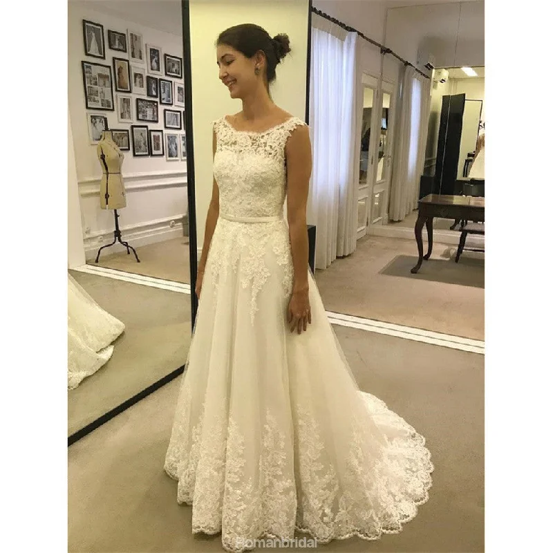 Expensive wedding dressesCheap Ivory Long Lace A-line Modest Beach Wedding Dresses With Belt, WD0424 Romantic Wedding Dress