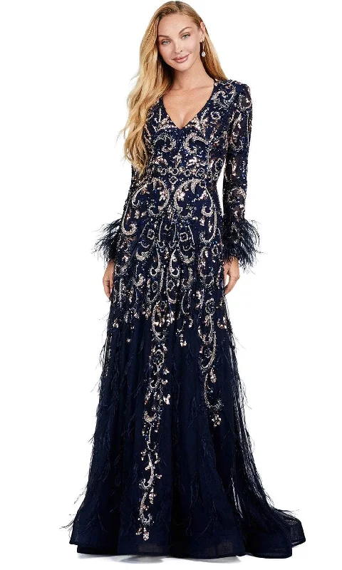 H&M party dressesAshley Lauren 11435 - Beaded Long Sleeve Evening Dress Zara party dresses