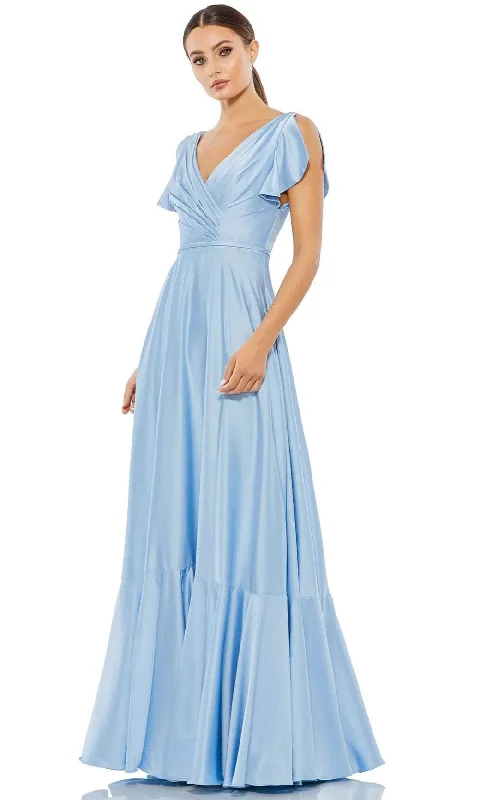 Corset maxi dressesIeena Duggal 11256 - V-Neck Satin Long Dress A-line maxi dresses