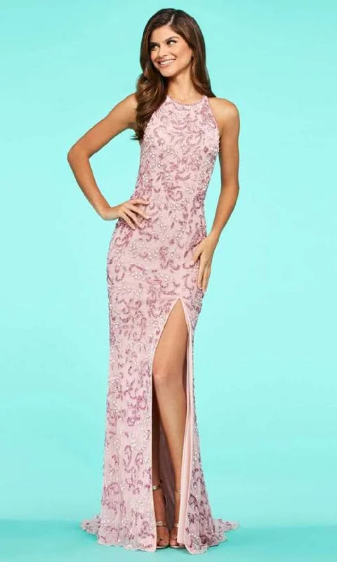 New Year's Eve maxi dressesSherri Hill - Beaded Halter Fitted Long Dress 53564 - 1 pc Pink In Size 6 Available Red carpet maxi dresses