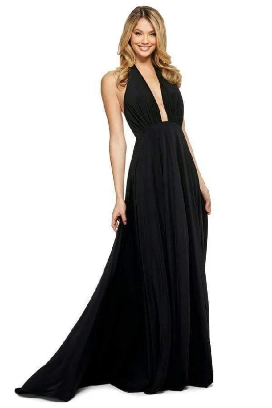 Smocked maxi dressesSherri Hill - Long Plunging Back Halter Dress 53577 Wrap maxi dresses