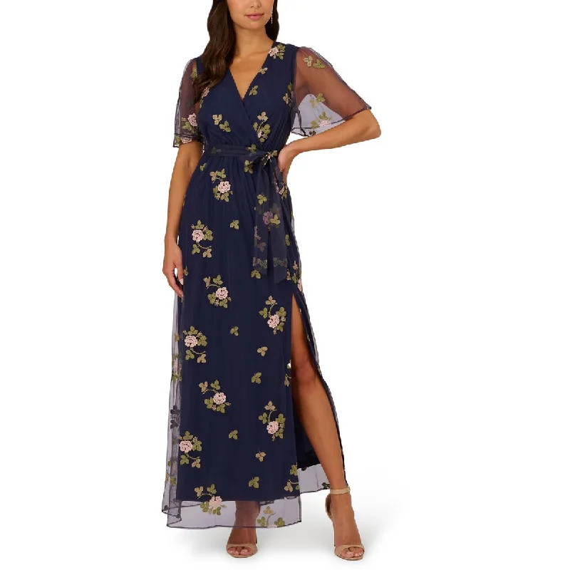 Best floral dresses for hourglass body shapeAdrianna Papell Womens Floral Embroidered Evening Dress Best floral dresses for hourglass body shape