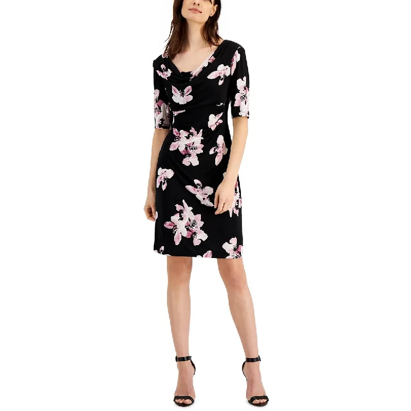 Preppy floral dressesConnected Apparel Womens Petites Jersey Floral Sheath Dress Preppy floral dresses