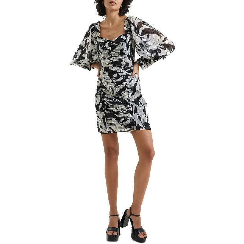 Organza floral dressesFrench Connection Womens Floral Printed Above Knee Bodycon Dress Organza floral dresses