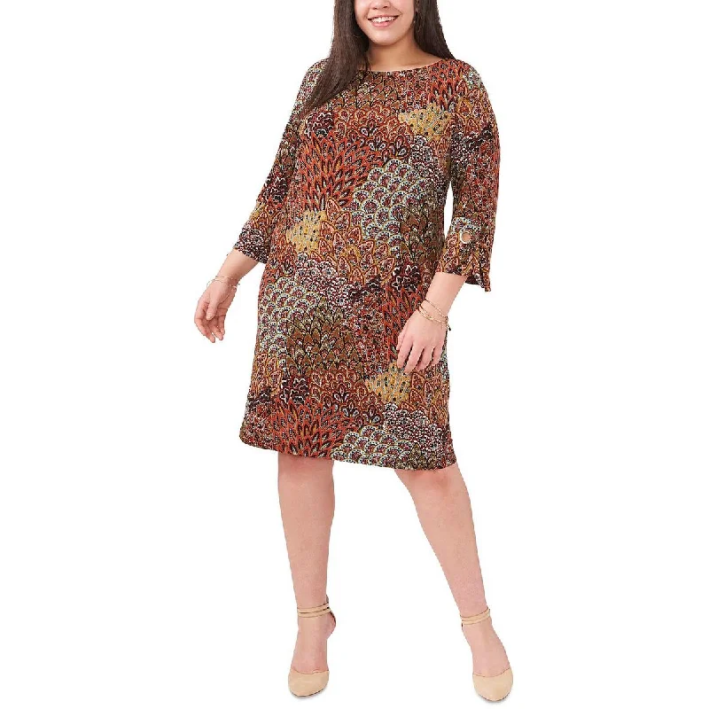 Best floral dresses for workMSK Womens Plus Printed Crewneck Shift Dress Best floral dresses for work