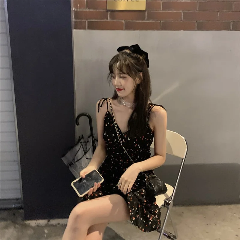 Women's trendy floral dresses saleRuffled Lace Floral Dress Female Korean Kawaii Cute Women's Dresses Japanese Harajuku Vintage Ladies Ulzzang Clothing For Women Women's trendy floral dresses sale