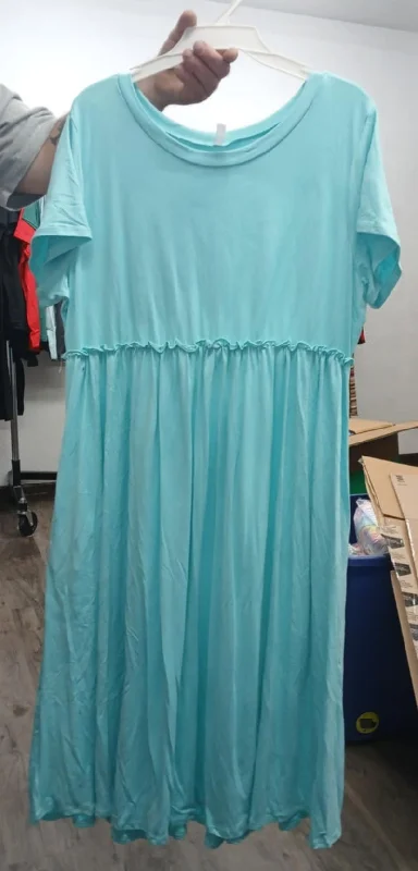 Casual unclassified dressesAll Light Blue Green Teal Ruffled Middle Dress Casual unclassified dresses