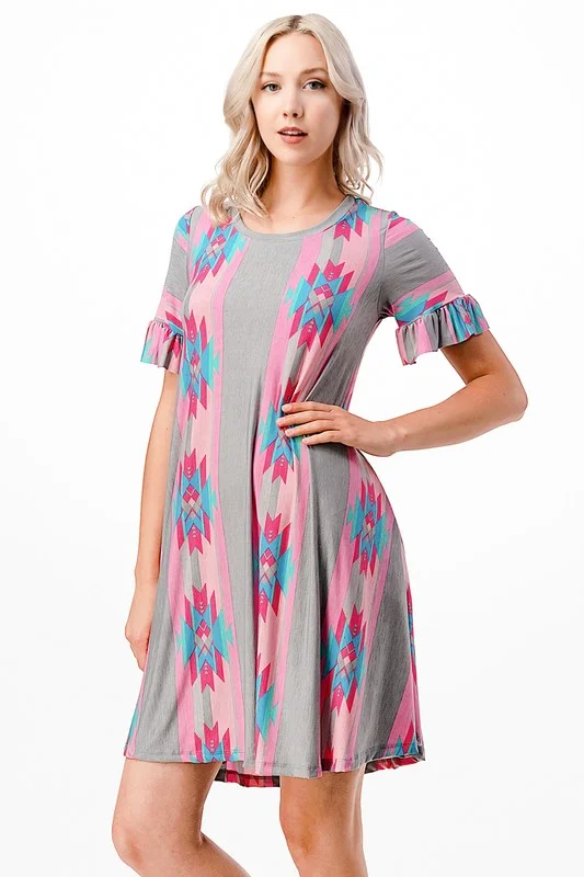 Party unclassified dressesAztec Dress w Pink & Turquoise Accents Party unclassified dresses