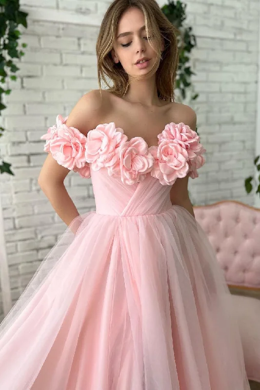 Monochrome unclassified dressesBall Gown Strapless Asymmetrical Applique Off-the-shoulder Floor-length Prom Dress Monochrome unclassified dresses