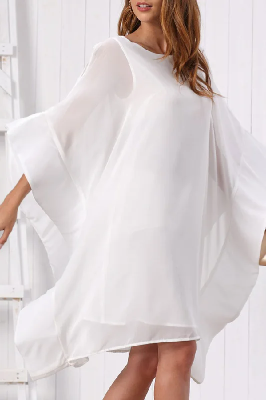 Women's unclassified dressesBatwing Sleeves Plain Chiffon Dress Women's unclassified dresses