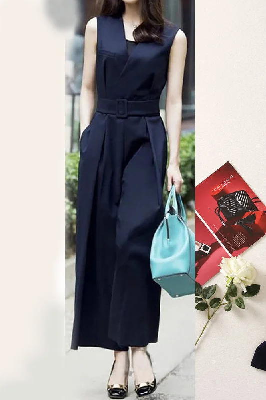 A-line unclassified dressesDark Navy Sleeveless Jumpsuit A-line unclassified dresses