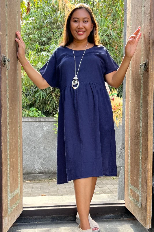 Printed unclassified dressesDress Lulu - Navy Cotton Printed unclassified dresses