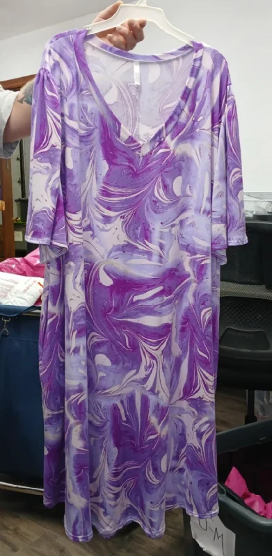 Party unclassified dressesGorgeous Purple Swirl Dress w Wide Sleeves Party unclassified dresses