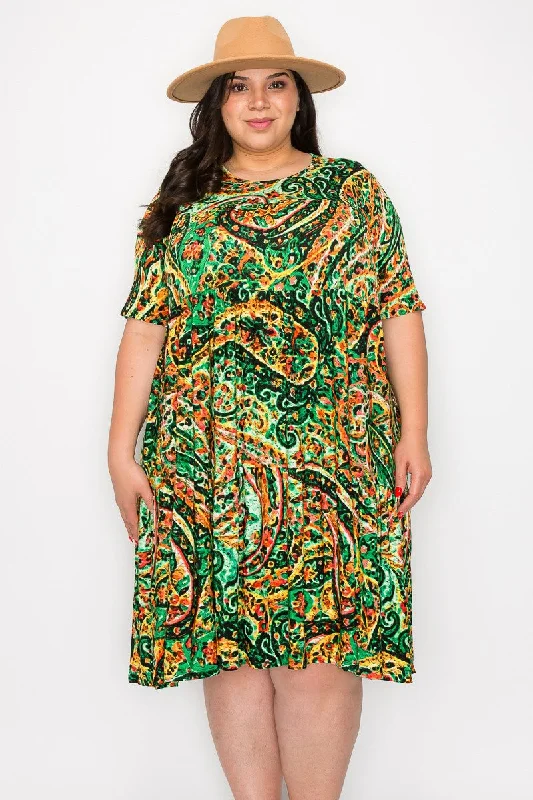 Lounge unclassified dressesGreen Paisley Tiered Ruffle Dress Lounge unclassified dresses