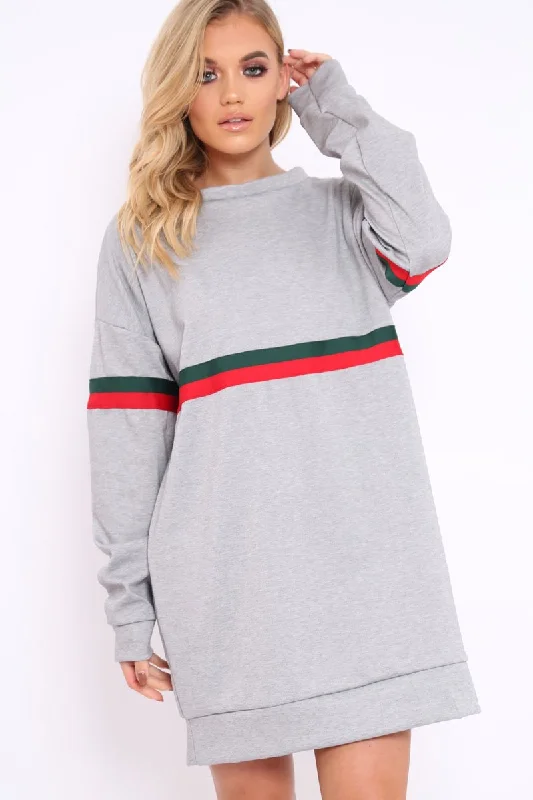 Ruched unclassified dressesGrey with Sports Stripe Jumper Dress - Finley Ruched unclassified dresses