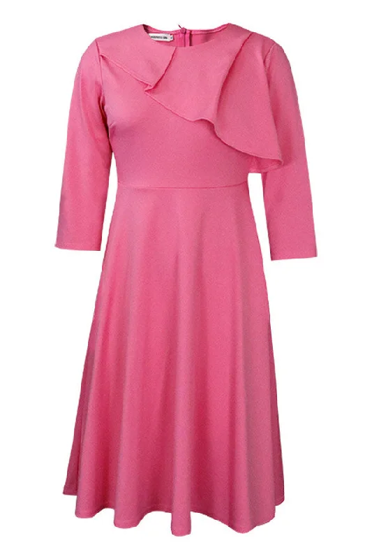 Ruched unclassified dressesKnee Length Pink A-Line Dress Ruched unclassified dresses