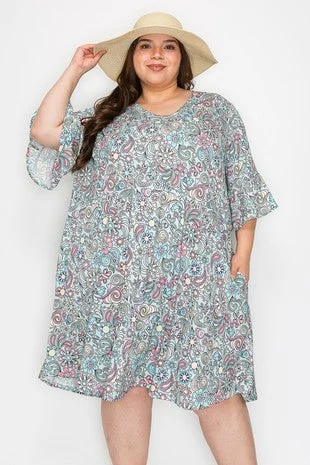 Everyday wear unclassified dressesLight Blue Butterfly Heart Paisley Dress Everyday wear unclassified dresses