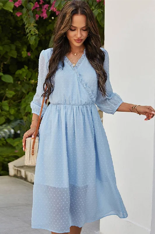 Trendy new unclassified dressesLight Sky Blue A-Line Mid Dress Trendy new unclassified dresses