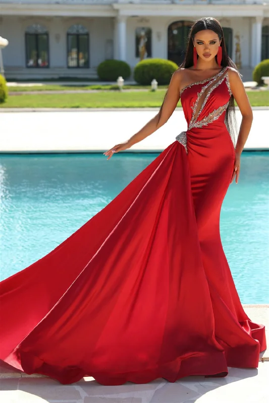 Casual unclassified dressesMermaid Asymmetrical Beaded Floor-length Sleeveless Open Back With Side Train Prom Dress Casual unclassified dresses