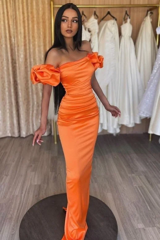 Striped unclassified dressesMermaid Asymmetrical Bubble sleeves Floor-length Backless Prom Dress Striped unclassified dresses