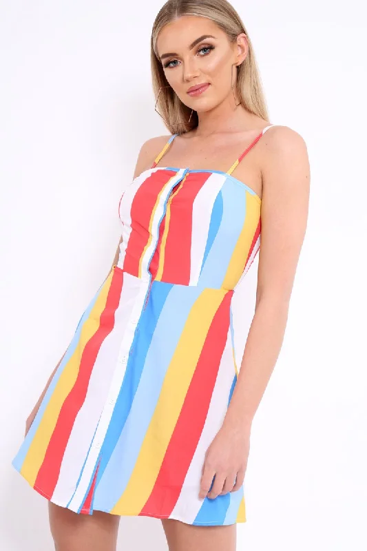 Wedding guest unclassified dressesMulti Colour Block Button Front Cami Dress - Pansy Wedding guest unclassified dresses