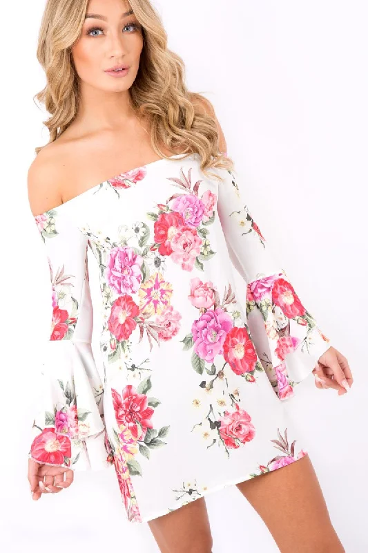 Open-back unclassified dressesOff Shoulder Flower Dress - Mitsie Open-back unclassified dresses