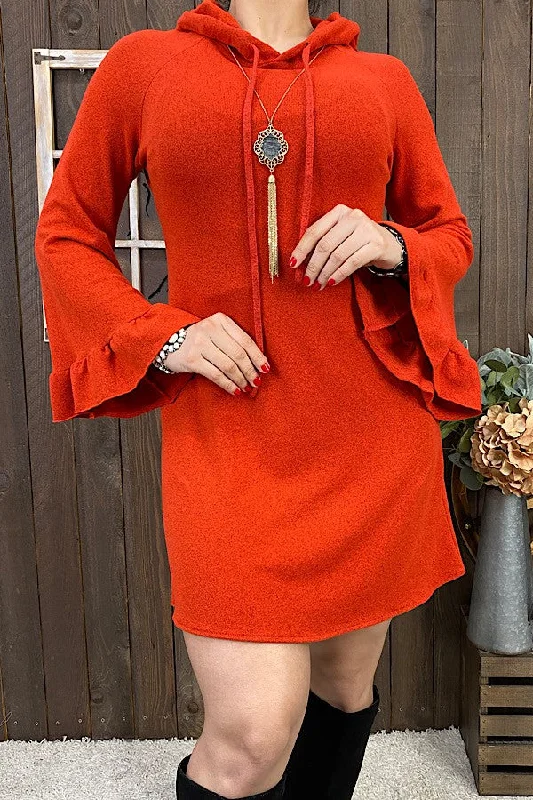 Bodycon unclassified dressesOrange  Hooded Top Hoodie Dress Bodycon unclassified dresses