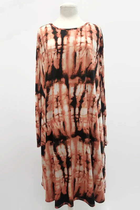 Silk unclassified dressesOrange Tie Dye Dress w Pockets Silk unclassified dresses